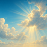 a blue sky with clouds and a sense of heavenly light