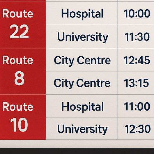 A bus timetable