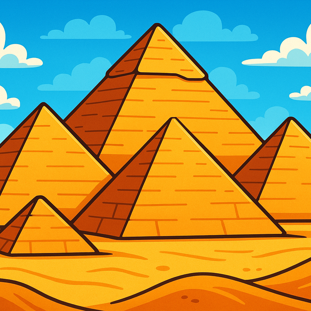 A Cartoon style depiction of the three pyramiods of gaze