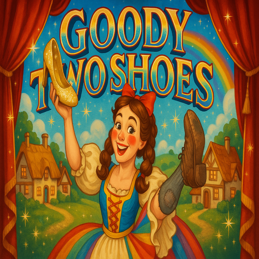 A fun poster for the pantomime 'Goody Two Shoes'