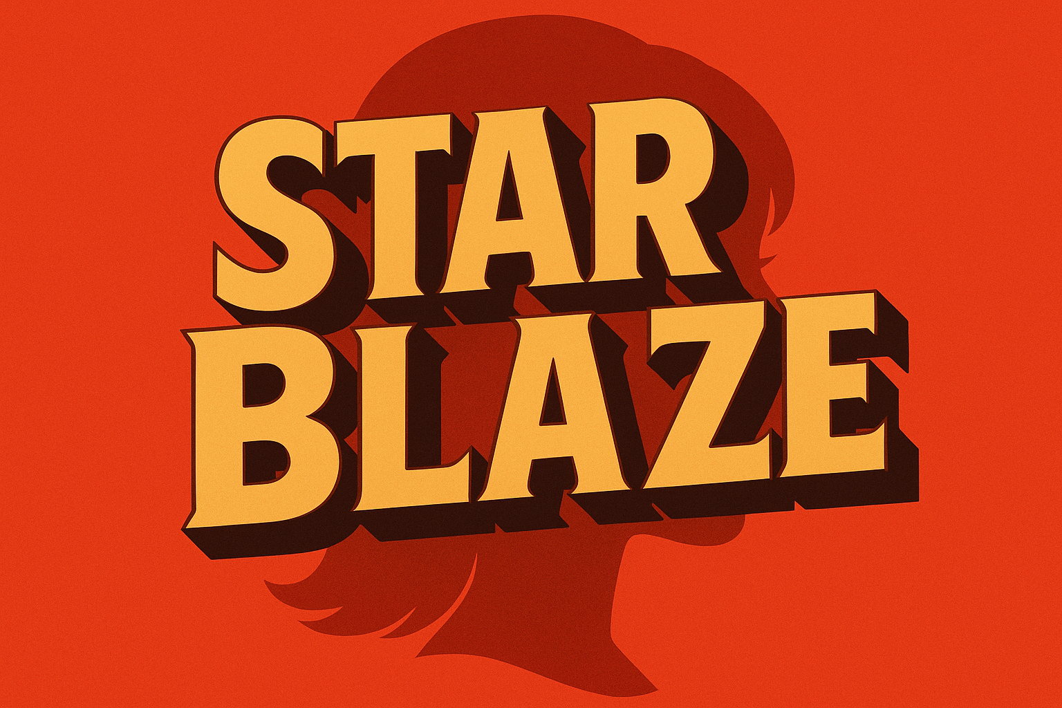 Make the text bigger and the head in the background and the shadowing more obvious