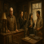 Retired Army Officer runs a run-down antiques shop, has a snobbish wife who thinks her art student daughter's Italian boyfriend is an artist but he is a painter/decorator