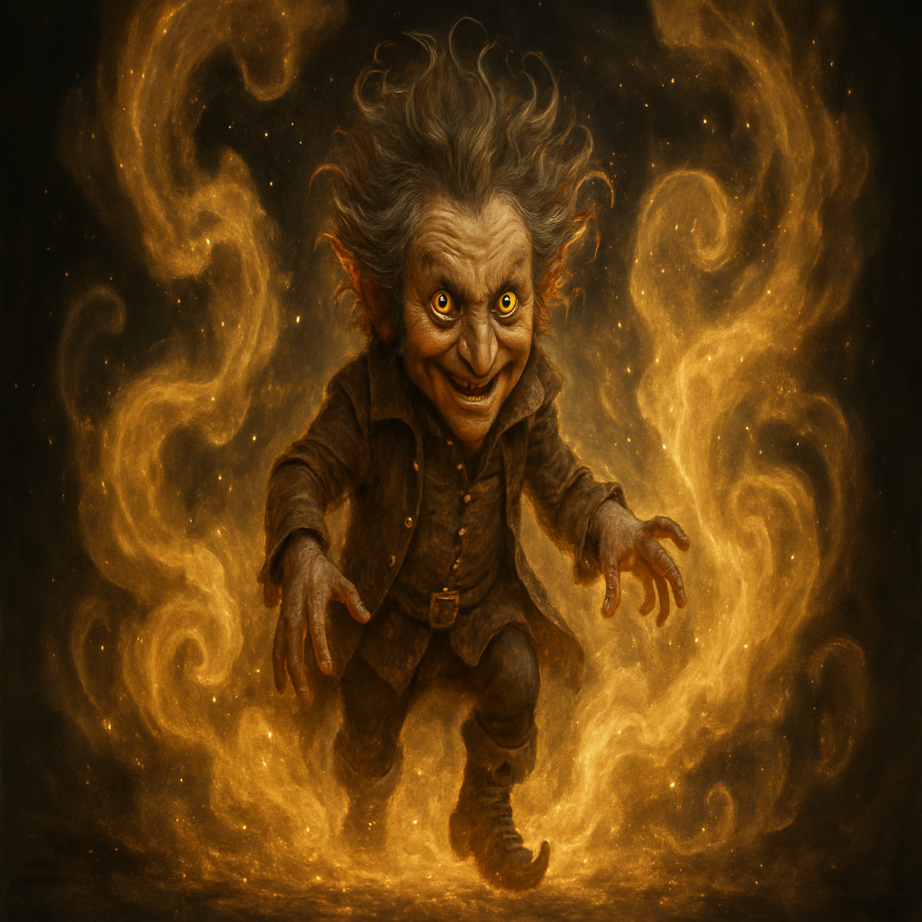 'Rumplestiltskin' appears in a puff of golden smoke