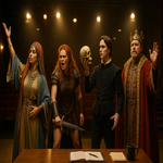 Salome, Boudica, Hamlet and King Arnold are auditioning for a play