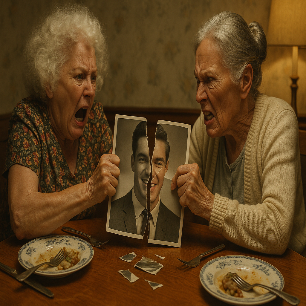 Same image but with a younger man on the photograph being ripped