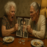 Same image but with a younger man on the photograph being ripped