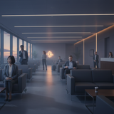 Six strangers find themselves in an airport VIP departures lounge. Gradually we learn more about each of them, but as the play progresses it becomes clear that none of them can remember where they’re going. As the play approaches its climax, it becomes clear that the situation is not at all what it had seemed.