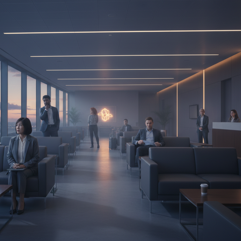 Six strangers find themselves in an airport VIP departures lounge. Gradually we learn more about each of them, but as the play progresses it becomes clear that none of them can remember where they’re going. As the play approaches its climax, it becomes clear that the situation is not at all what it had seemed.