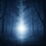 The light should be brighter and the trees more visible
