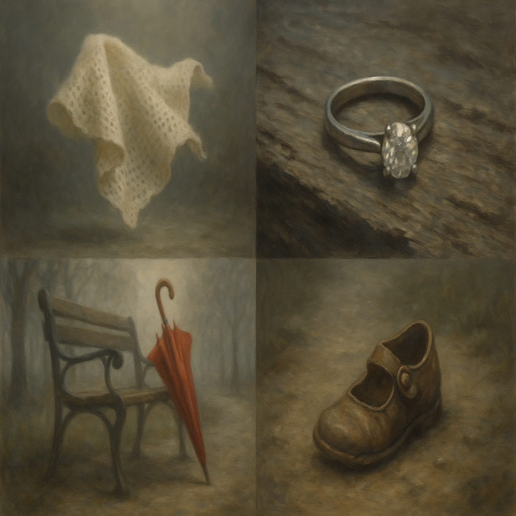 Things that are lost - a baby up for adoption, an engagement ring, an umbrella, a seven year old daughter